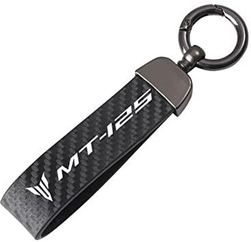 SXHM Motorrad Schlüsselanhänger Kohlefaser-Motorrad-Schlüsselanhänger Für Yamaha MT-125 MT125 2014-2020 2019 2018 2017 2016 2015 Motorradzubehör (Farbe : Schwarz, Size : 2)