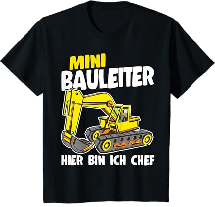 Baustelle Mini Bauleiter Bauherr Sprüche Jungen Bagger T-Shirt