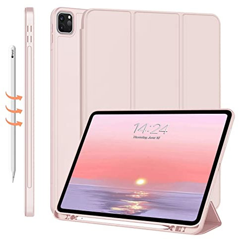 FSCOVER Hülle für iPad Pro 11 Zoll (4./3./2. Generation) 2022/2021/2020, iPad Schutzhülle Pro 11 mit Stifthalter, Unterstützt 2. Gen iPencil Aufladen, Automatisches Schlafen/Aufwachen,Rosa