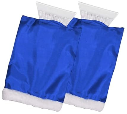 Glamza Ice Scraper for Car Windscreen with Warm Hand Mitt - Built in Handle, Made from ABS Antifreeze Material & Waterproof Outer Layer - Effortlessly Remove Unwanted Ice & Snow from Car Window x2