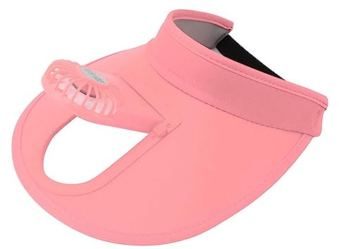 Tnfeeon Ventilator-Sonnenhut mit 3 Geschwindigkeiten, USB-Aufladung, verstellbare Größe for Outdoor-Aktivitäten (Rosa)