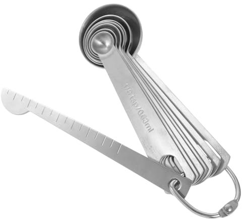 Cabilock 8 Piece Measuring Spoons Set Home Kitchen Stainless Steel Tea Spoon Baking Spoon