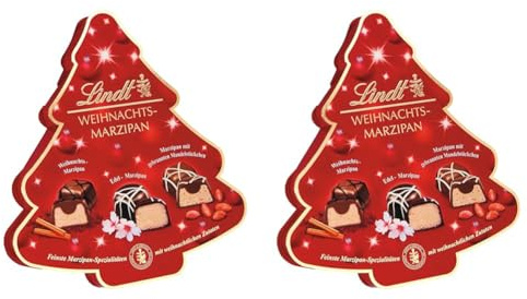 Lindt Schokolade Weihnachts-Marzipan Pralinen Tanne | 175 g |18 Pralinès in 3 weihnachtlichen Sorten mit Edelmarzipan | Schokoladen Geschenk zu Weihnachten | Pralinengeschenk (Packung mit 2)