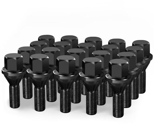 dynofit 12x1.25 OEM/Stock Wheel Lug Bolts, 20pcs ET 19mm Hex 28mm Shank for 2018-2024 Je-ep Compass 2014-2013 Cherokee 2015-2017 Chrysler 2013-2016 Dodge Dart Solid Chrome Studs Set