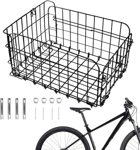 Hinterradkorb, 18 l, großer Fahrradkorb, Fahrradgepäckträger, Faltbarer E-Bike-Heckkorb, Abnehmbarer -Korb, Heckträger für die meisten hinten montierten Fahrräder