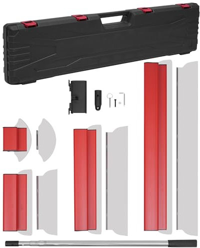 ybaymy Flächenspachtel Set, Edelstahlklinge Spachtel Werkzeug, Multifunktionales Spachtel Werkzeug Set, 0.35mm&0,5mm dicke 80cm/50cm/30cm/15cm Flächenspachtel Set, Für Wand und Deckenverputz