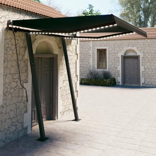 JUDYY Gelenkarmmarkise Einziehbar Balkon Markise, Sonnenschutz, Balkon überdachung, Sonnenmarkise, Terrassen-markisen, 3x2,5 m Anthrazit
