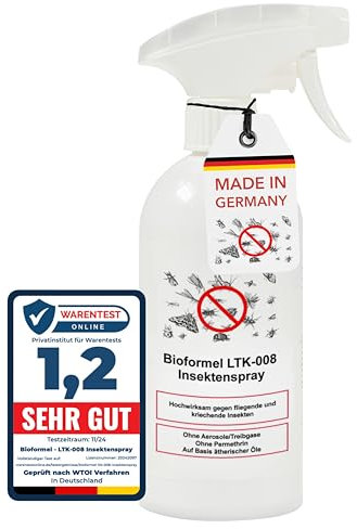 BIODELTA LTK-008 Insektenspray für fliegende & kriechende Insekten abwehren - Anti-Insekten mit Sofortwirkung - Ungeziefer Spray - Insektenschutz Spray mit Langzeitschutz
