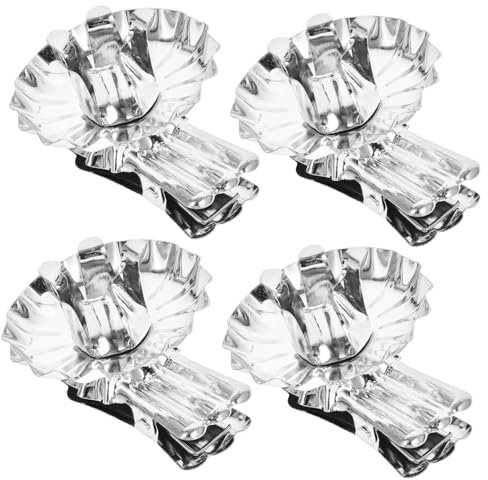 PRETYZOOM 180 STK Kerzenclips Aus Silberfarbenem Metall Dekoration Silberne Kerzenhalter-Clips Kerzenhalter-Ornament Blumenförmige -Clips Kerzenständer-Clip Massenkerze Eisen