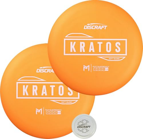 Discraft Soft Kratos 2er Pack | Passende Orange Putter - Abwechslungsreiche Folien - 170-172g, Konsistente Kontrolle und Leistung