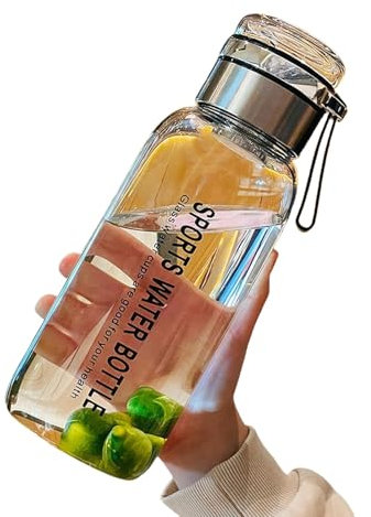 CUTSUGOK Bouteille d'eau Thé Portable Extérieur De Grande Capacité Et Séparation De l'eau Épaissie De Tasse en Verre De Borosilicate Élevé À La Chaleur À Haute Teneur-Transparent-1000 ML