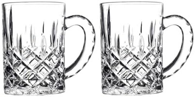 BYPIAOERZ Bierkrüge aus Glas 440 ml transparente große Bierkrüge, schwere große Biergläser mit Henkel, Glaskrüge, klassisches Bierkrug-Gläser-Set, klassische Biergeschenke, Bierbecher