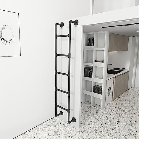 LSBBTBYA Replacement Metal Bunk Bed Ladder for 45 50 55 60 65 70 High Bed, Egress Ladder Basement, Window Well Escape Ladder, Wrought Iron Loft Ladder with Fittings, Loads 330 Lbs (Color :