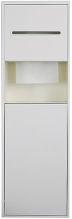 Niche de Salle de Bain en Acier Inoxydable, Porte-Papier hygiénique, Niche de Douche en Acier Inoxydable avec Poubelle, Niche encastrée pour Porte-Brosse de Toilette (Cadre Blanc)