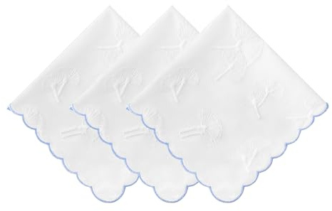 HOULIFE Damen Taschentücher 100% Baumwolle, Weiche Stofftaschentücher Damen mit besticktem Löwenzahn, Schmetterling und Blume für Alltag & Hochzeit