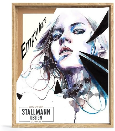 Stallmann Design Cadre à joints d'ombrage pour châssis, 90 x 130 cm, chêne sonoma - Cadre en MDF pour toiles avec effet de profondeur exceptionnel (40 mm) - Avec accessoires de montage - Sans verre ni