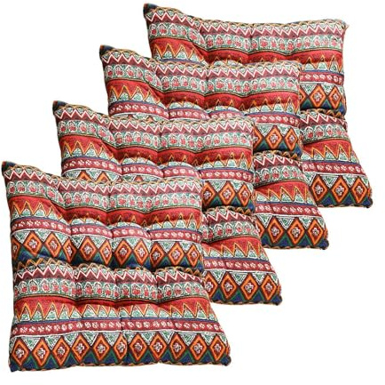 HLTQL Stuhlkissen Waschbar 40x40/45x45/50x50 Sitzkissen FüR StüHle 6er/4er/2er Set Seat Cushion Dining Chair Stuhlkissen Mit BäNdern(#6,50x50cm4pcs)
