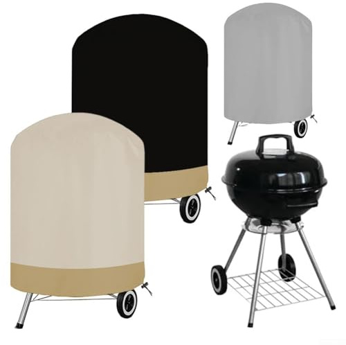 Besttoolifes Vertikale runde Abdeckung, Kugelgrill-Abdeckung, 70 x 70 cm, Kuppelabdeckung, Feuerstellenabdeckung für George Foreman (Silber)