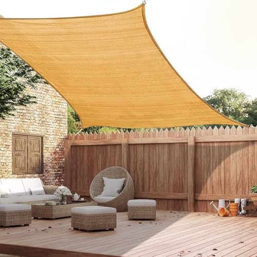 Petgrow Rechteckige Sonnensegel (mit festen Seilen) Hochwertiges Polyethylen hoher Dichte (HDPE) Sonnenschutz, atmungsaktiv, geeignet für Außenbereich, Terrasse, Balkon, Garten (3M×4M)