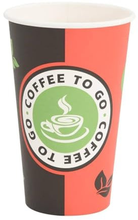 Gecheer Vasos de Papel para café, 16 oz 400 ml, Papel 280 g/m² con Revestimiento PE, diseño Resistente y cómodo, para Eventos, oficinas, Bodas, campamentos, Uso Diario