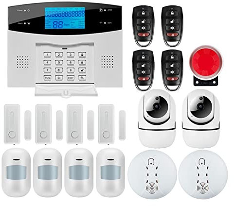 Kit Alarma Casa, G2bw Sistema de alarma for la seguridad antirrobo a domicilio 433MHz WiFi GSM PSTN Alarma Wireless Tuya Smart House Smart Life Control de aplicación