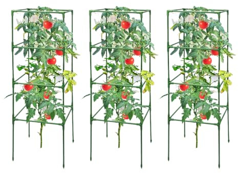 XIAOXIAOYU Enrejado pequeño para plantas de tomate, estructura de escalada estable para rosas, peonías, peonías, pepinos, jardín, terraza, bancal