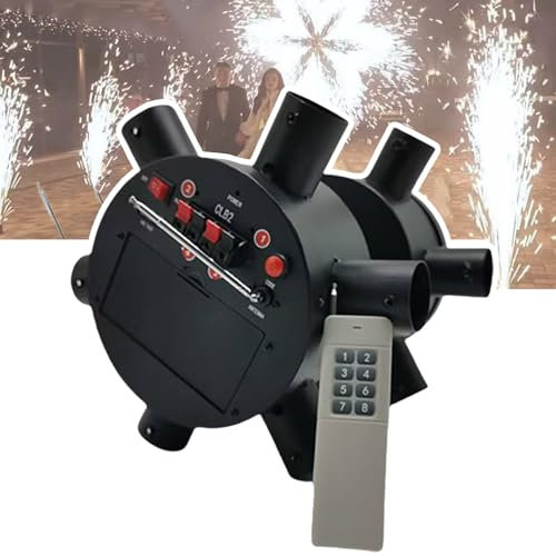 Allumeur De Fleurs à Flamme Froide,Effet De Scène Circulaire, Fontaine De Feux D'artifice Rotative à 360 Degrés Avec Télécommande,Allumeur De Feux D'artifice Télécommandé, Pour Mariages