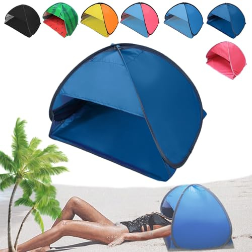 Mini Head Sun Shelter Tent, Mini Kopfzelt, Tragbarer Wasserdichter Strandmuschel Pop Up Strandzelt, Sonnenschutz FüR Gesicht, FüR Outdoor Picnic Strand Camping (Saphirblau,M)
