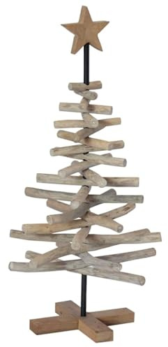 vidaXL Albero di Natale Marrone 90 cm Legno di teak massello
