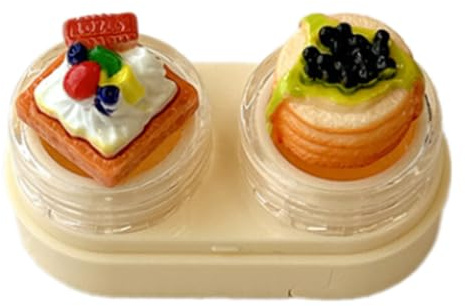 Cupcake-Deckel-Linsenbox mit Schubladen-Designs und Tragewerkzeug, Kontaktlinsenbehälter für sichere Verwaltung