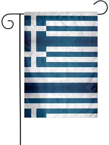 Wzywhj Drapeau grec - Drapeau de jardin d'été double face - Décoration de cour - 30,5 x 45,7 cm