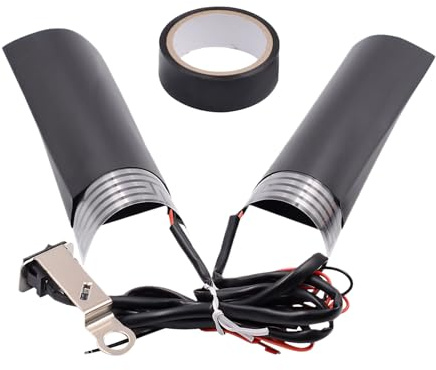 Puños De Motocicleta Con Calefacción - Cubiertas De Agarre De Manillar Impermeables De 12 V | Empuñaduras Calefactables Ajustables De 2 Posiciones | Cubiertas Para Manillar De Motocicletas Y Vehículos