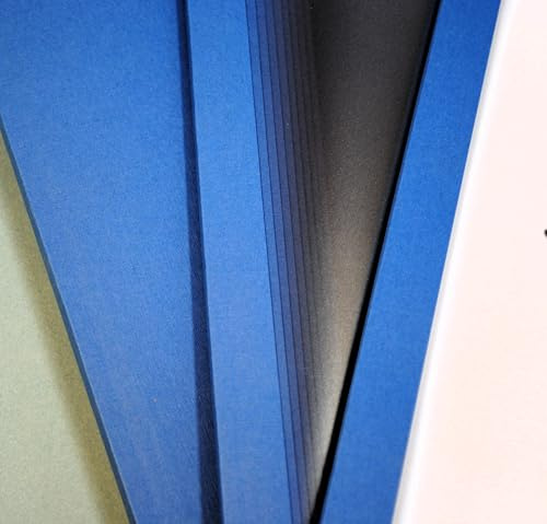 Thermobindemappen DIN A4 mit Leinenstruktur Ozeanblau/transparent satiniert, VPE = 50 Stück Dokumentenbindung (1,5 mm = 1-10 Blatt)