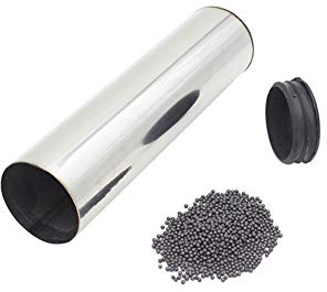 Cylindre Sable Shaker Instruments à Percussion Outil de Rythme Musical Portable en Acier Inoxydable de Qualité Supérieure pour Artistes Amateurs Professionnels Couleur Noir Argent (Argent)