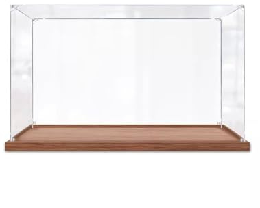 Acryl Vitrine Acryl Display Vitrine 30 35 40 45 50 55 60 cm mit Holz Basis, Kleine Große Lange Aufbewahrungsboxen Schützer, Staubabdeckung Würfel für Action Figuren(25x15x20 cm/10x6x8 in)