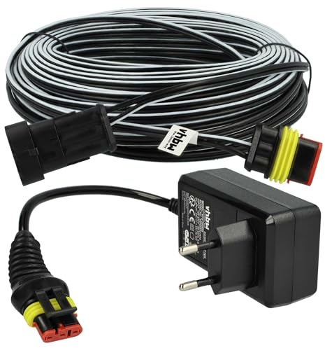 vhbw 1x Alimentation, 1x Câble Basse Tension 30 m Remplacement pour Husqvarna 579 82 51-03, 580 43 38-03, 580 43 38-06 pour Tondeuse à Gazon