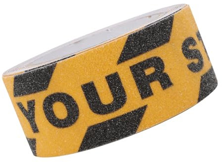 Watch Your Step Floor Sign Anti Slip Tape, Floor Stair Step Abrasive Caution Safety Tape Sticker,Yellow with High Visibilit PVC Tape for Stairs Steps Ladder Toilet (48MM Width x 5M Long)