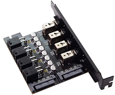 Cablecc 4 x Festplattensteuerung, intelligentes Managementsystem HDD SSD Netzschalter mit PCI-Halterung