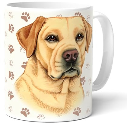 LABRADOR CREAM / Gelb (D) - Kaffeetasse, Häferl, Becher mit Griff,. Teetasse aus hochwertiger Keramik. Kaffeebecher mit schöner Grafik und passenden Spruch. Mehrwegbecher. Praktisches Geschenk.