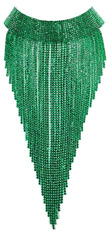 EVER FAITH Damen Kristall Lätzchen Anweisung Lange Quaste Choker Halskette Kostüm Schmuck