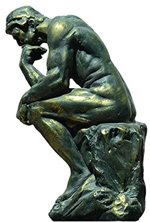 AD&HD Rodin Pensador Estatua Resina Hombre Clásico Escultura Arte Abstracto Figuritas Decoración del hogar (Color : Resin, Talla : Height: 22cm(8.66inch))