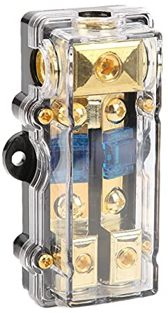 Bloc de Distribution D'alimentation 60A 1 sur 2 en Porte-fusible Séparateur Audio de Voiture Résistant à la Chaleur Séparateur Audio de Voiture Support de Fusible de Puissance Audio de Voiture pour Am