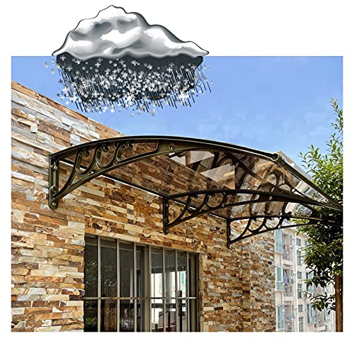 CAIJUN Toldos De Ventana,Patio Jardín Marquesinas Exterior Anti-UV Transparente Hoja De Policarbonato Visera,Patio Interior Impermeable Extensión del Techo (Tamaño : 60cmx180cm)