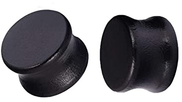 Homxi 2er Set 18mm Tunnel Ohr,Tunnel Ohrringe Holz Herren Ohrring Plug 11/16 inch Schwarz Holz Ohr Tunnel Set Schwarz