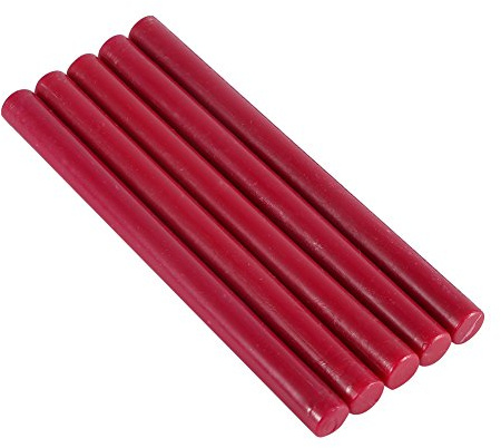 Klebepistole Siegelwachs Sticks, Wachs Siegel Stöcke Siegelwachsstäbchen Siegellackstäbchen Klebepistolen Sticks Retro Vintage Stempel Wachsstifte für Hochzeitseinladungen Karten Umschläge[Weinrot]