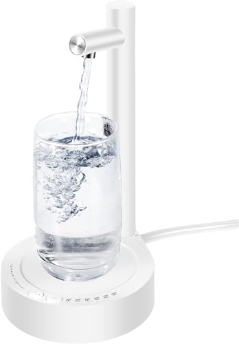 SOUTH AREA - Distributeur d'eau USB Rechargeable 20L | Pompe Silencieuse sans BPA | Portable pour Bureau et Chambre | Facile à Installer, Blanc, 22 cm