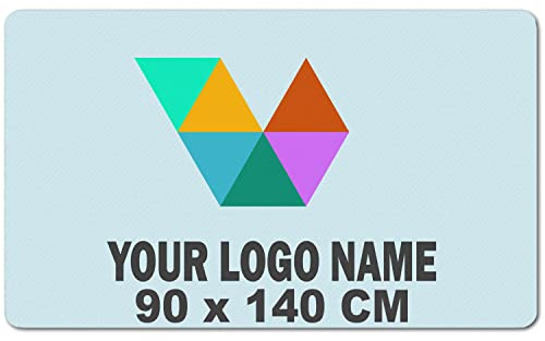 Ferocity FUßMATTE PERSONALISIERT mit Brand Logo und Text Fußabtreter für Unternehmen Business Company; für Innen und Außen 90x140 cm Gummi; Teppiche im Büro, draussen vor Geschäft oder Firma [140]