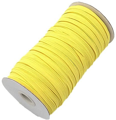 Banda de goma 6mm bandas elásticas cinta colorida cinta de goma línea de cuerda para pantalones ropa accesorios de costura 100 yardas-amarillo, 6mm, 100 yardas