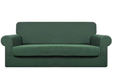 IMYOGI Hochelastischer Sofabezug, Stretch-Sofabezug mit einzelnen Sitzkissenbezügen, elastisch, einfarbig, für Hunde und Haustiere, Rutschfester Möbelschutz – G-4 Sitz 231–279 cm