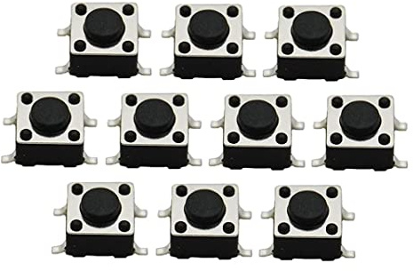 elpohl® 10x SMD Quadratische Momentan Takt Druck Knopf Drucktaster Taster Schalter 4 x 4 x 4,3 mm